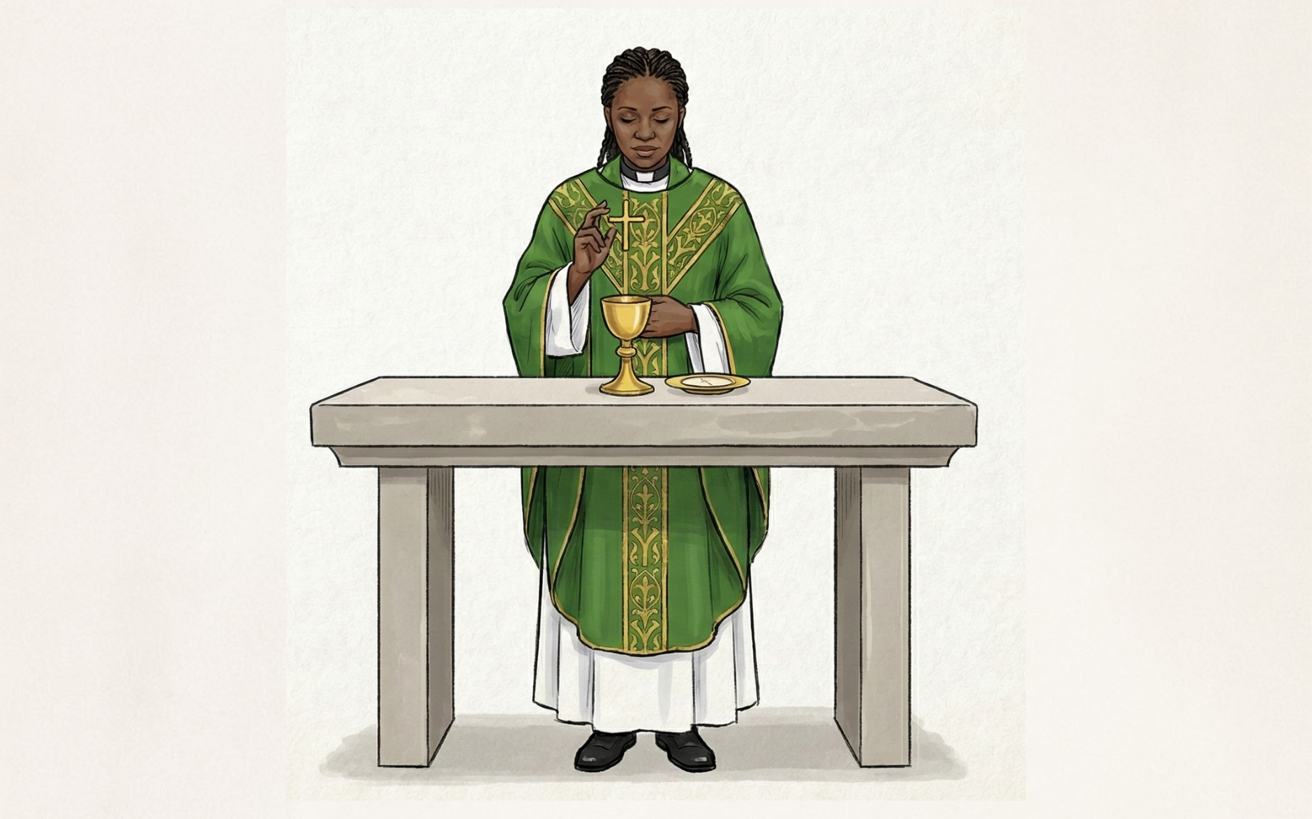 Priest making the sign of the cross